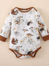 Baby Printed Bodysuit and Waffle-Knit Joggers Set - Minihomy