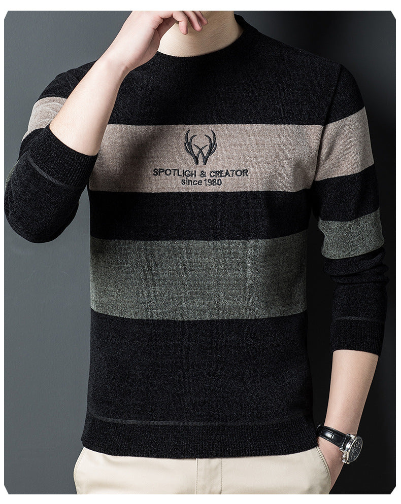 Dusted Chenille Men's Knit Sweater Base - Minihomy