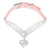 Shiny Rhinestone Pet Suede Soft Love Love Diamond Cat Collar - Minihomy