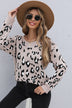 Leopard Long Sleeve Round Neck Sweater