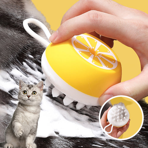 Pet Dog Cat Bath Brush 2-in-1 Pet SPA Massage Comb Soft Silicone Pet Shower Hair