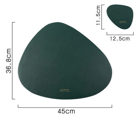 Tableware Pad Placemat Table Mat PU Leather Heat Insulatio