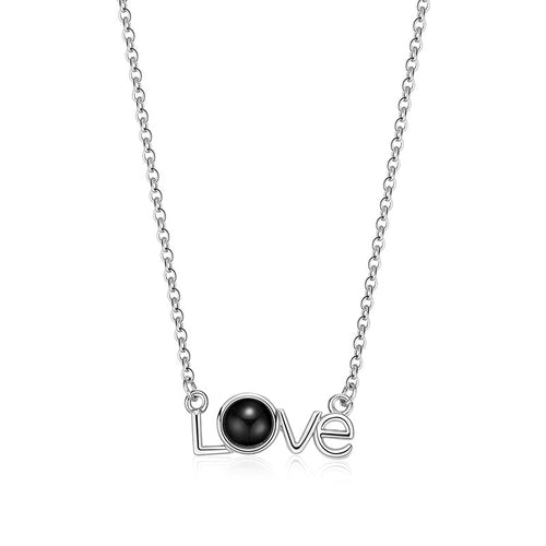 LOVE Shape Pendant Necklace Projection Net Red Jewelry
