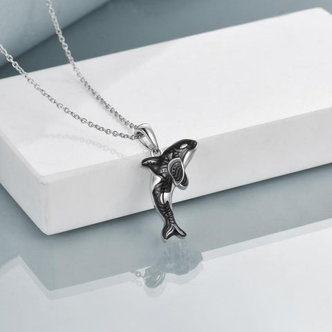 Sterling Silver Ocean Animal Sea Killer Whale Necklace