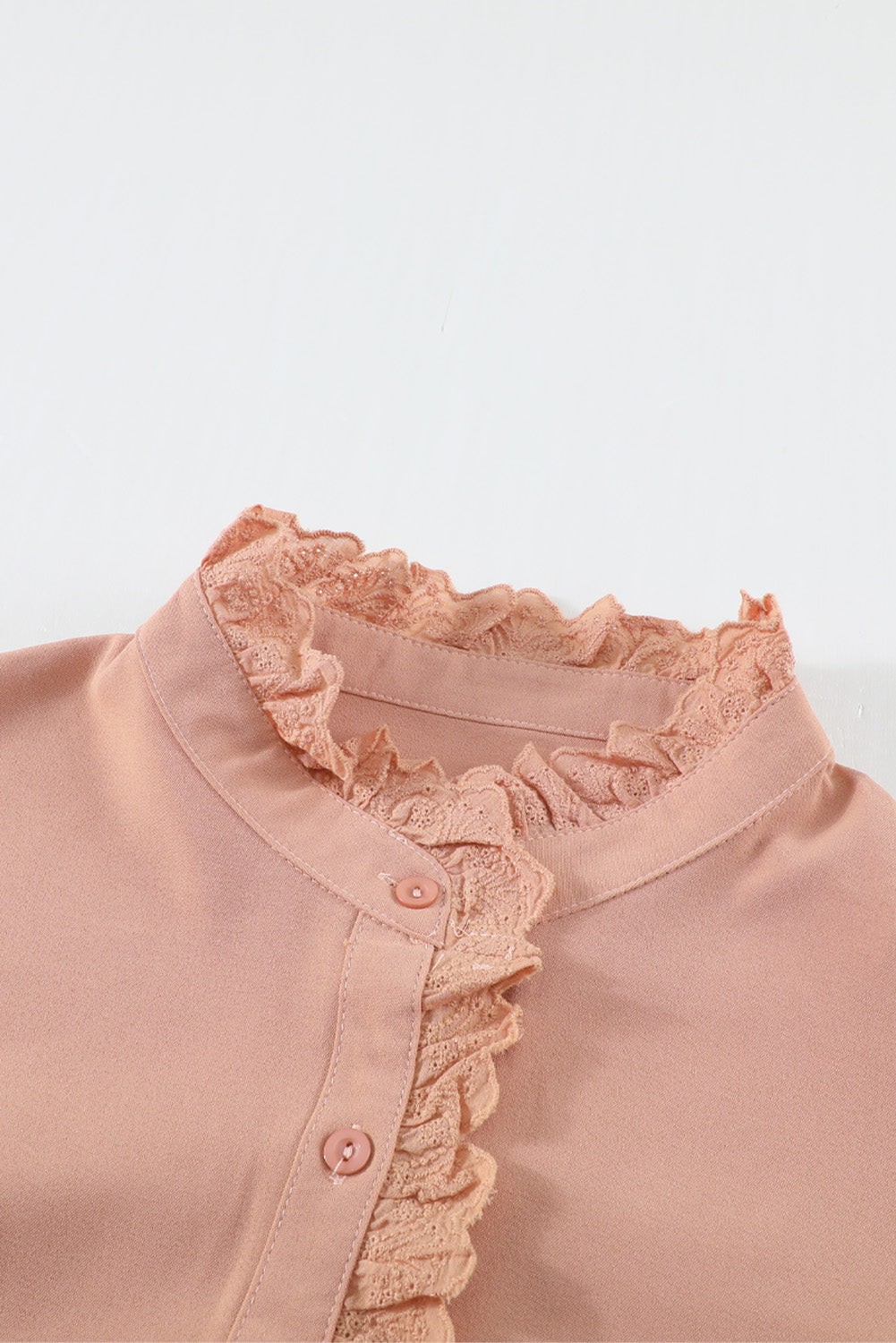 Frilled Trim Button Down Shirt - Minihomy