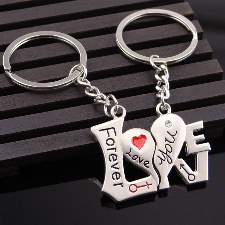Metal Keychain Valentine's Day Gift Small Gift Creative Love Letter Couple Keychain