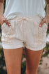 Crochet Detail Drawstring Shorts - Minihomy