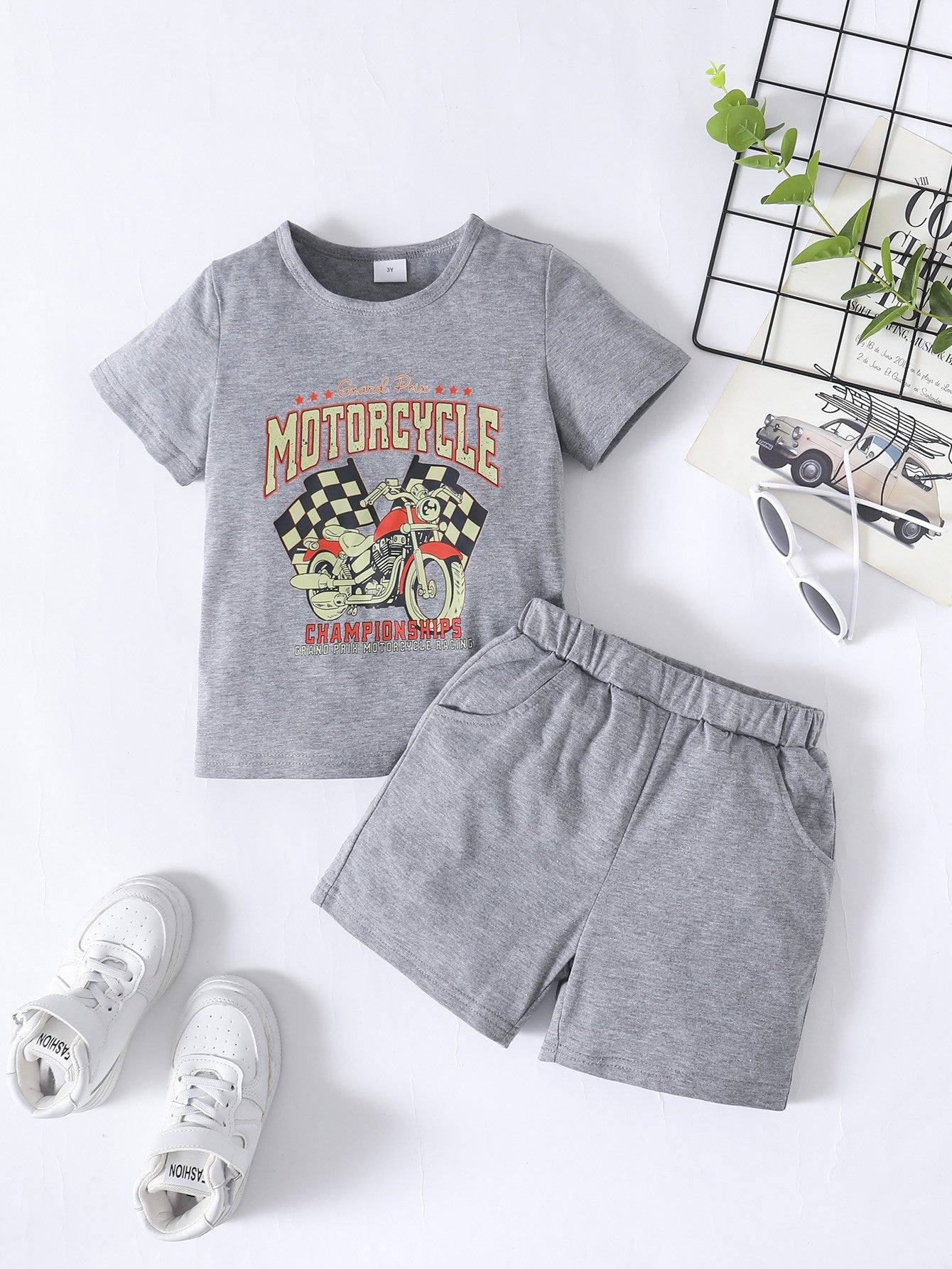 Boys CHAMPIONSHIPS Graphic Tee and Shorts Set - Minihomy