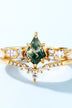 10K Gold-Plated Moss Agate Two-Piece Ring Set - Minihomy