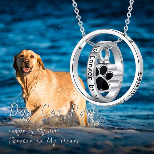 925 Sterling Silver Cremation for Ashes Paw Urn Necklace for Cat Dog Ashes Memorial Keepsake