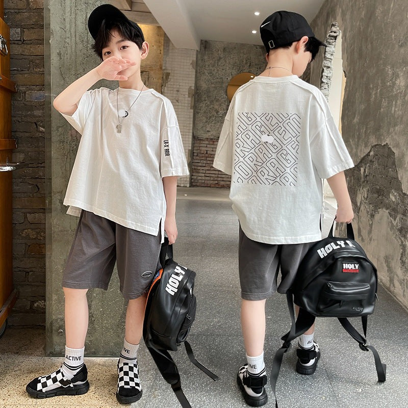 Children Summer Boy T-Shirt Shorts 2Pcs/set