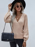 Lantern Sleeve Surplice Sweater