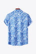 Full Size Printed Button-Up Short Sleeve Shirt - Minihomy