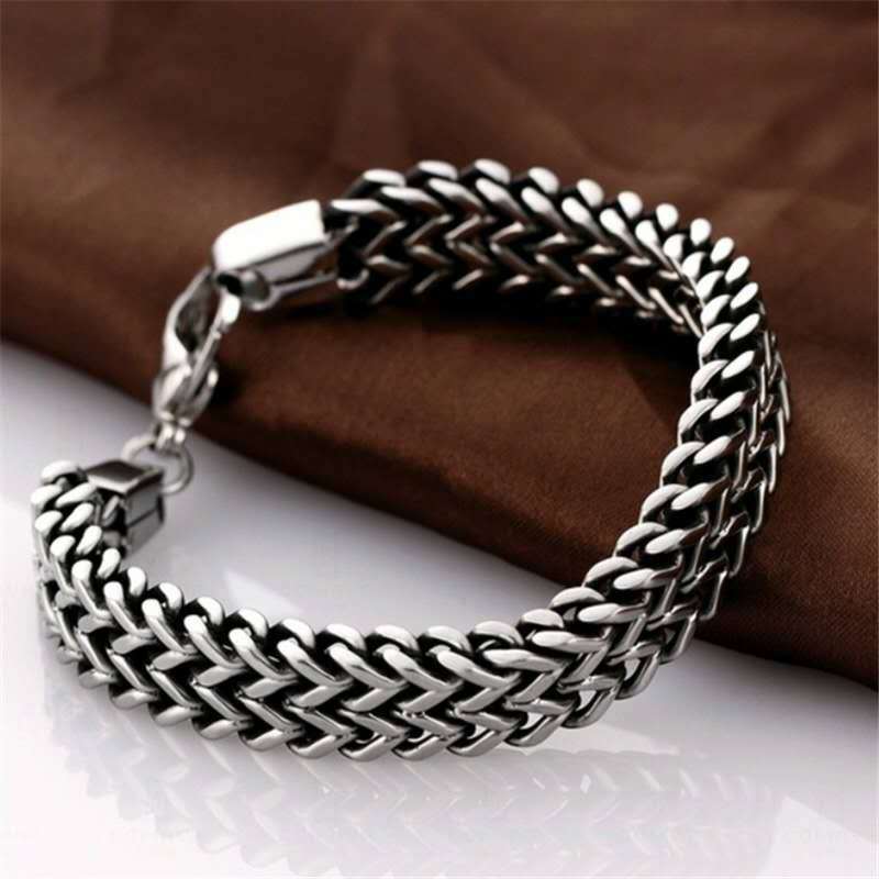 Double Row Stainless Steel Hip Hop Style Titanium Steel Bracelet - Minihomy