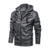 Biker Hooded Men Faux Leather Jackets - Minihomy