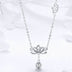 S925 Sterling Silver Lotus   Necklace Electroplated Clavicle Chain