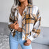 Plaid Button Cuff Long Sleeve Jacket