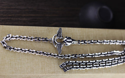 Silver Thai  Men's Necklace Handmade S925 Silver Jewelry Cross Pendant
