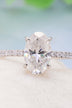 14K White Gold 2.5 Carat Moissanite 4-Prong Ring - Minihomy