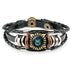 Multilayer Leather Bracelet with 12 Constellation Zodiac Signs - Men's Braided Bracelets - Minihomy