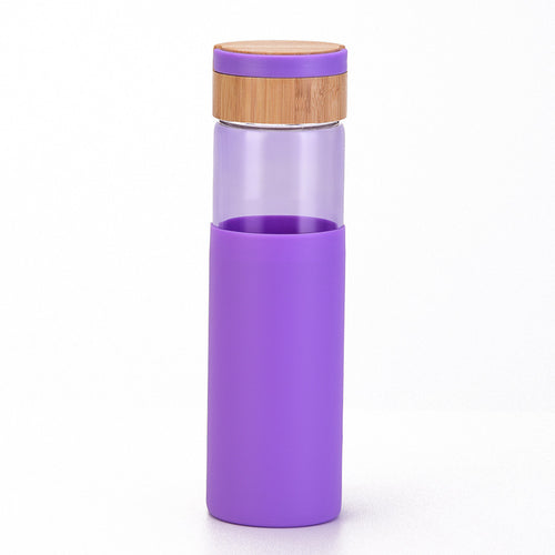 Handle Bamboo Cover Color Silicone Cover Outdoor Water Cup