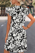 Floral Tie Neck Butterfly Sleeve Dress - Minihomy