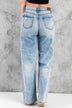 Distressed Raw Hem Wide Leg Jeans - Minihomy