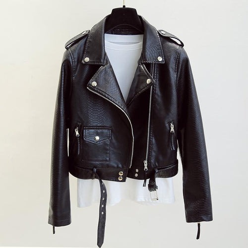 Women's Short Leather Jacket Spring And Autumn