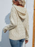 Cable-Knit Ribbed Trim Hooded Sweater - Minihomy