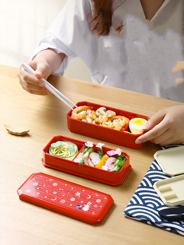 Double-layer Lunch Box Microwave Heating Quantitative Bento