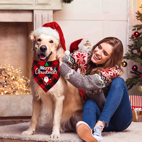 Christmas Dog Bandana Pet Triangle Scarf For Puppy And Cat Pet