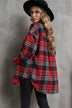 Plaid Curved Hem Longline Shacket - Minihomy