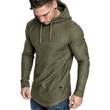 Men Hoodie Sweatshirt Casual Long Sleeve Slim Tops Gym T-shir - Minihomy