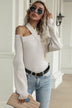 Halter Cold Shoulder Rib-Knit Sweater