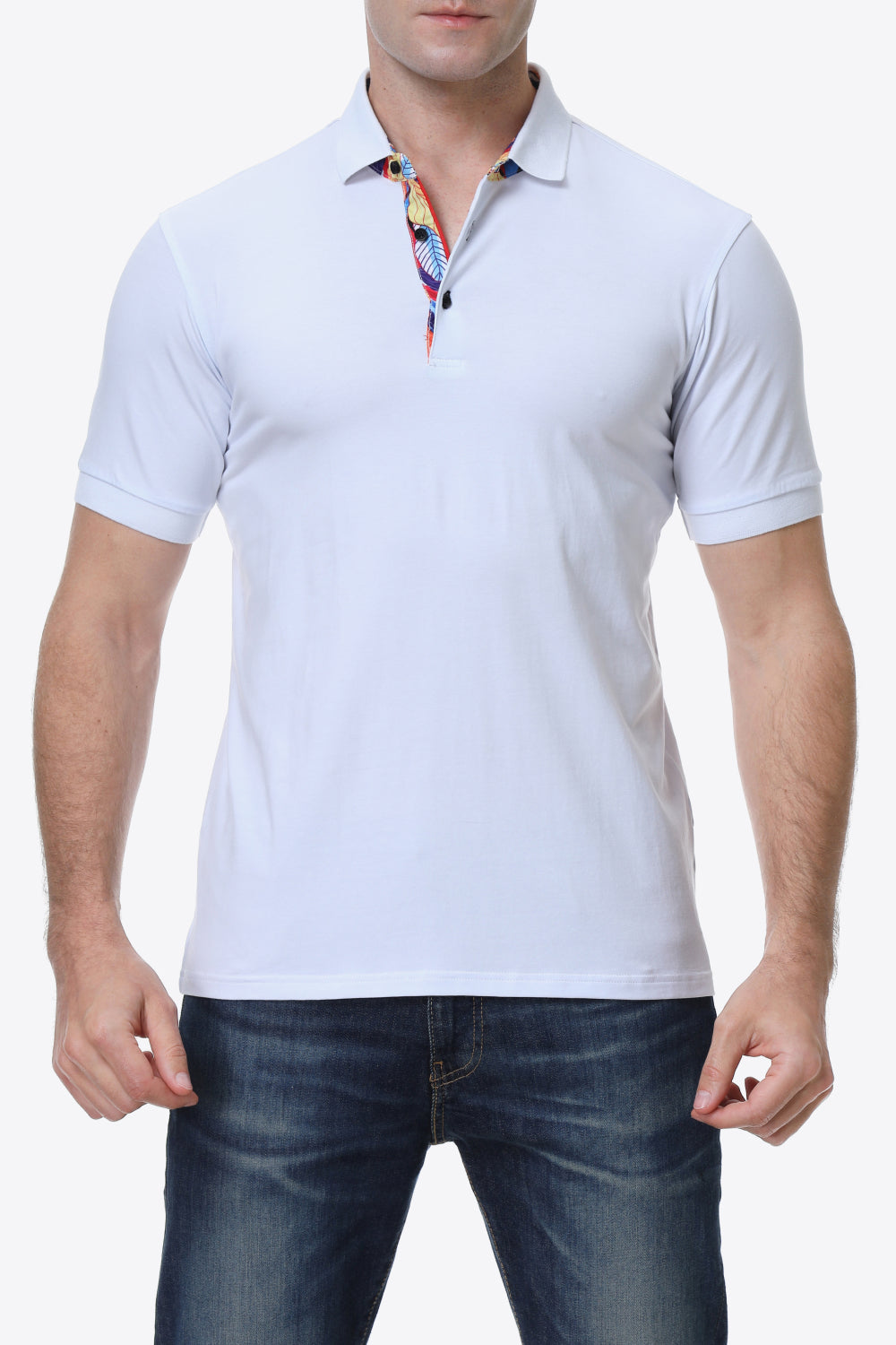 Quarter-Button Short Sleeve Polo Shirt