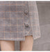 Plaid Skirt Women Irregular Woolen  Short Skirt - Minihomy