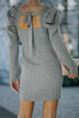 Ribbed Tie-Back Sweater Dress - Minihomy