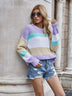 Striped Chunky Knit Long Sleeve Sweater