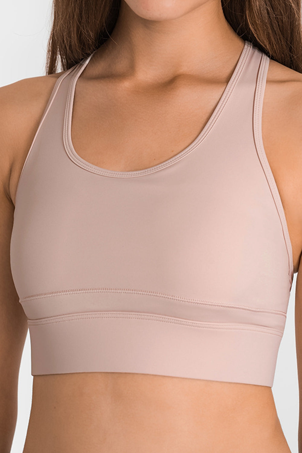 Cutout Racer Back Sports Bra - Minihomy