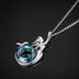 S925 Sterling Silver Crystal Little Mermaid Pendant Necklace Jewelry