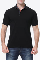 Quarter-Button Short Sleeve Polo Shirt