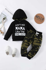 Boys Letter Graphic Hoodie and Joggers Set - Minihomy