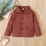 Boys Corduroy Shirt with Pockets - Minihomy