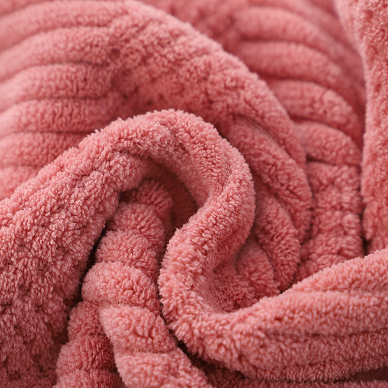 Bound Plain High-density Coral Fleece Absorbent Towel