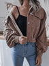 Lantern Sleeve Cropped Corduroy Jacket