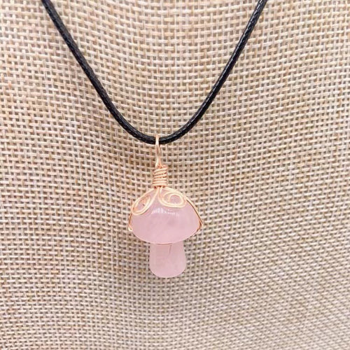 Winding Small Mushroom Natural Stone Necklace