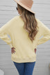 Round Neck Raglan Sleeve Exposed Seam Sweatshirt - Minihomy