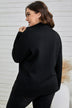 Plus Size Quilted Quarter-Snap Sweatshirt - Minihomy