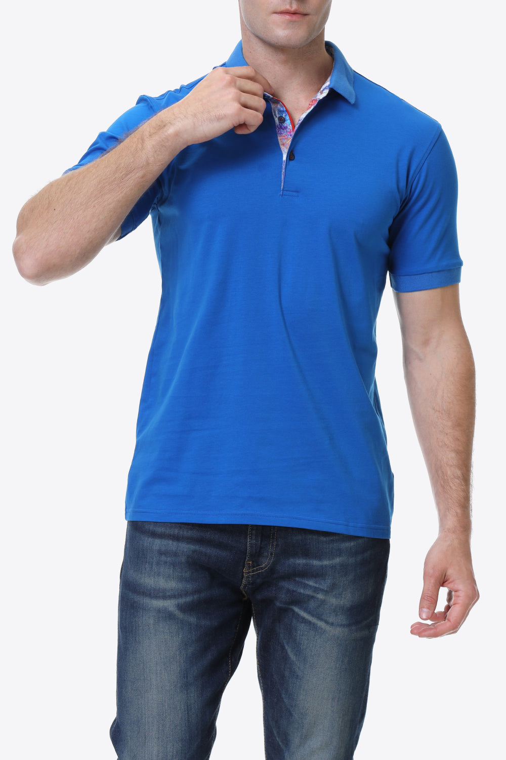 Quarter-Button Short Sleeve Polo Shirt