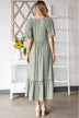 HEYSON Full Size Smocked Pocket Midi Dress in Sage - Minihomy